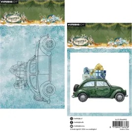 stempel-przezroczysty-polimerowy-xmas-car-samochod-z-prezentami