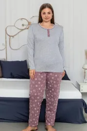 royalfashion-bawelniana-damska-2-czesciowa-pizama-w-motyle-plus-size-k2051-szare-r-4xl-48