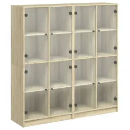 biblioteczka-z-drzwiczkami-dab-sonoma-136x37x142-cm