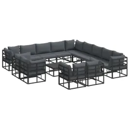 zestaw-sof-na-ogrod-z-poduszka-14-pcs-czarny-aluminium