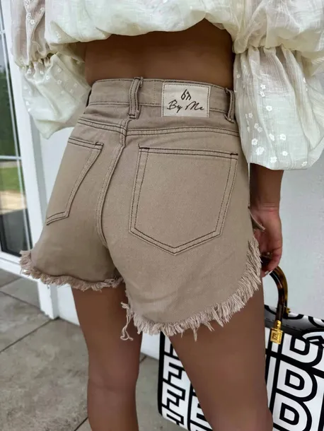 SZORTY BY ME JEANS CIEMNY BEŻ