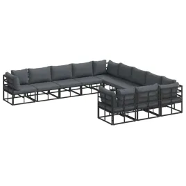 zestaw-sof-na-ogrod-z-poduszka-11-pcs-czarny-aluminium