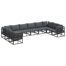 zestaw-sof-na-ogrod-z-poduszka-10-pcs-czarny-aluminium
