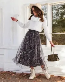 royalfashion-wzorzysta-damska-spodnica-midi-z-tiulem-art20409-bordo-r-uniwersalny