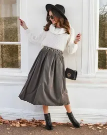 royalfashion-bawelniana-damska-spodnica-midi-a-la-sztruksowa-2560-khaki-r-uniwersalny