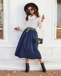 royalfashion-bawelniana-damska-spodnica-midi-a-la-sztruksowa-2560-navy-r-uniwersalny