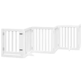 skladana-bramka-dla-psa-z-drzwiami-6-paneli-biala-300-cm
