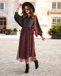 royalfashion-wzorzysta-damska-spodnica-midi-z-tiulem-art1329-bordo-r-uniwersalny