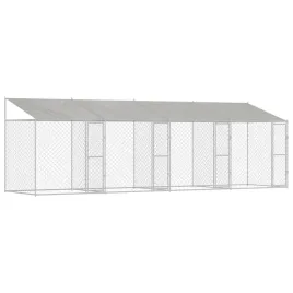 klatka-dla-psa-srebrny-800-x-200-x-256-cm-stal-galwanizowana