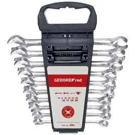 gedore-red-combination-ratchet-open-end-spanner-10-pieces