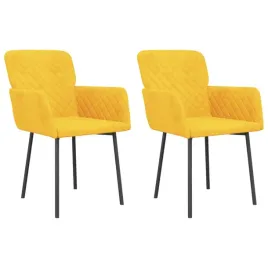 krzesla-stolowe-2-szt-zolte-obite-aksamitem