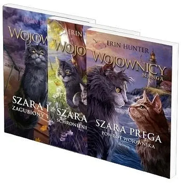 PAKIET WOJOWNICY. SZARA PRĘGA. ZAGUBIONY WOJOWNIK / SCHRONIENIE WOJOWNIKA / POWRÓT WOJOWNIKA TOM 1-3 - Erin Hunter