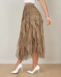 royalfashion-damska-dwuwarstwowa-spodnica-midi-m889-brazowe-r-uniwersalny