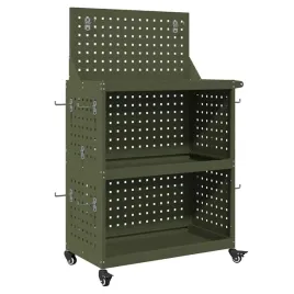 wozek-narzedziowy-z-polka-z-kolem-oliwkowy-65-x-35-x-111-cm
