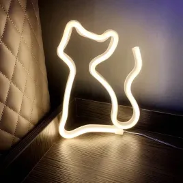 gotowy-neon-led-usb-na-sciane-znak-bialy-kot