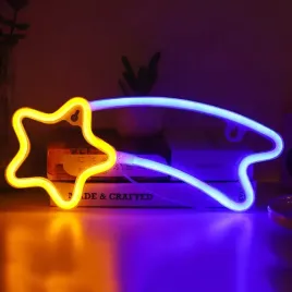 gotowy-neon-led-usb-baterie-na-sciane-znak-meteor-zolty-gwiazda