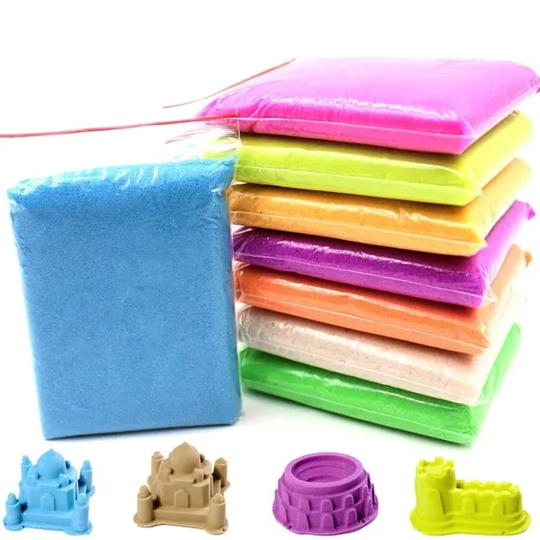 PIASEK KINETYCZNY MAGICZNY 1KG PIASKOLINA KOLORY PLASTYCZNY ZAPAS