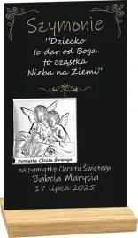 pamiatka-chrztu-statuetka-czarna-z-nadrukiem-srebrny-obrazek-twoj-napis