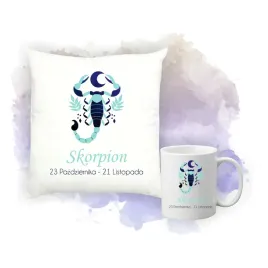 zestaw-poduszka-i-kubek-nadruk-personalizacja-znakiem-zodiaku-skorpion