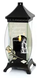 znicz-grawer-kapliczka-roza-personalizowany-napis-pierwsza-rocznica-smierci