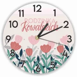 zegar-scienny-duzo-wzorow-z-grafika-motyw-kwiatowy-twoj-napis-nazwisko