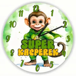 zegar-scienny-prezent-duzy-wybor-wzorow-dla-dziecka-malpka-imie