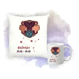 zestaw-poduszka-i-kubek-nadruk-personalizacja-znak-zodiaku-bliznieta