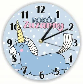 zegar-scienny-prezent-duzy-wybor-wzorow-dla-dziecka-z-imieniem-jednorozec