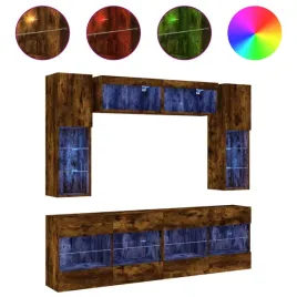 6-cz-zestaw-sciennych-szafek-tv-z-led-przydymiony-dab