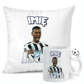 zestaw-personalizowany-kubek-pilkarski-poduszka-alexander-isak-newcastle
