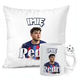 zestaw-personalizowany-kubek-pilkarski-poduszka-pedri-fc-barcelona
