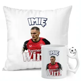 zestaw-personalizowany-kubek-pilkarski-poduszka-wirtz-bayer-leverkusen