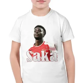 koszulka-biala-dziecieca-bukayo-saka-dla-kibicow-arsenal-r-146