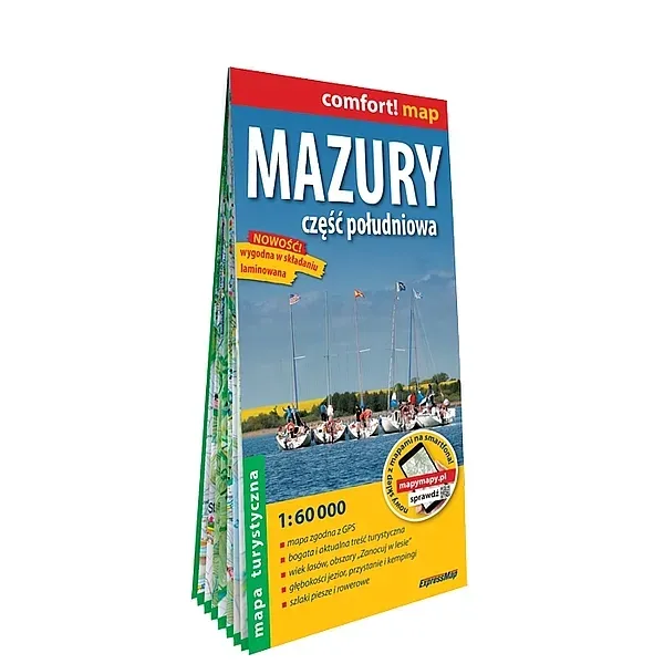 MAZURY CZ. POŁUDNIOWA MAPA TURYSTYCZNA 1:60 000 LAMINAT 2023 - Opracowanie zbiorowe