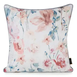 poszewka-na-poduszke-45x45-cm-biala-welurowa-w-pomaranczowe-kwiaty