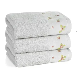 recznik-bawelniany-dalia-70x140-cm-srebrny-haft-kwiatowy
