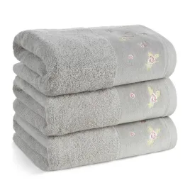recznik-bawelniany-dalia-50x90-cm-stalowy-haft-kwiatowy