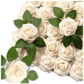 sztuczne-kwiaty-roze-25szt-bukiet-roz-ecru-dekoracja-ozdoba-do-wazonu-slubu