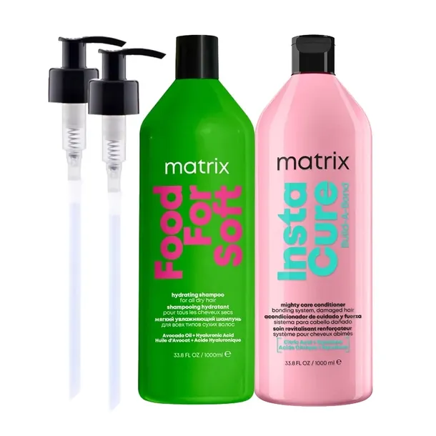 MATRIX FOOD FOR SOFT Szampon nawilżający, INSTACURE Build A Bond Odżywka