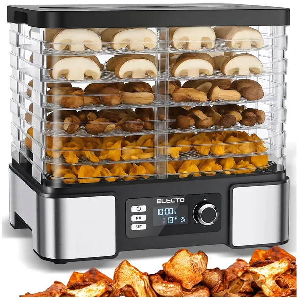 SUSZARKA DO GRZYBÓW OWOCÓW WARZYW DUŻA 15L TIMER TERMOOBIEG 500W + 6 SIT