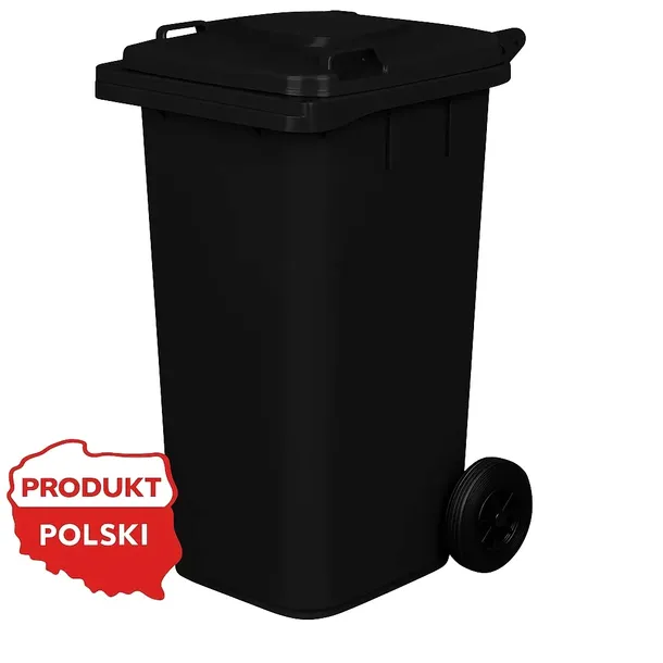 KOSZ KUBEŁ POJEMNIK NA ŚMIECI ODPADY 120 L MOCNY PL CZARNY GRAFIT