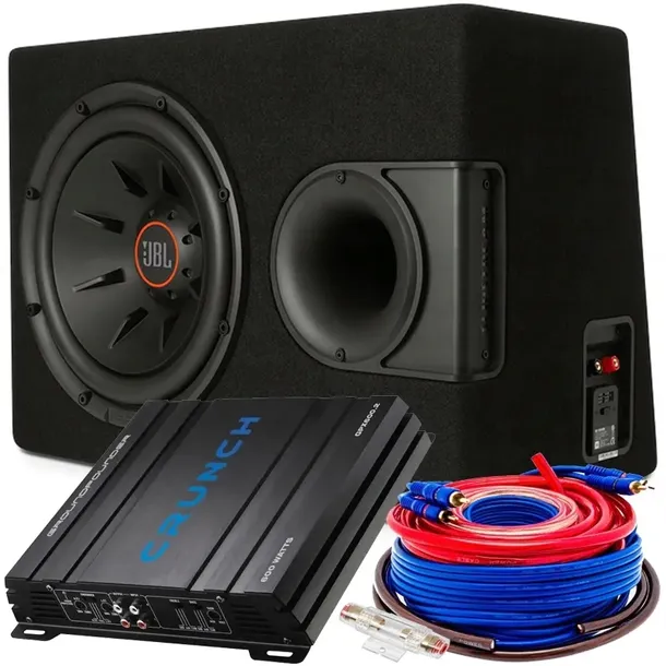 JBL MOCNA SKRZYNIA TUBA BASOWA 1100W + WZMACNIACZ CRUNCH +KABLE