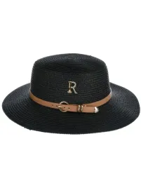 czarny-pleciony-kapelusz-damski-z-plaska-glowka-i-ozdobna-litera-r-royalfashion-kap-2014-czarne