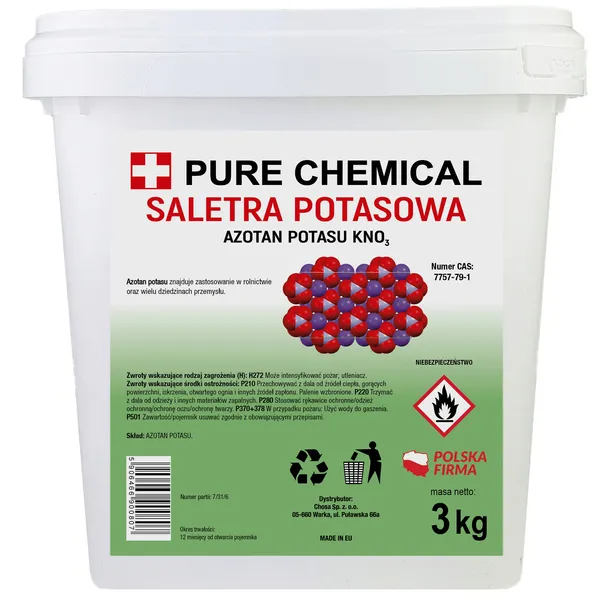 Saletra potasowa azotan potasu czysty bez dodatków 99,5% 3 kg