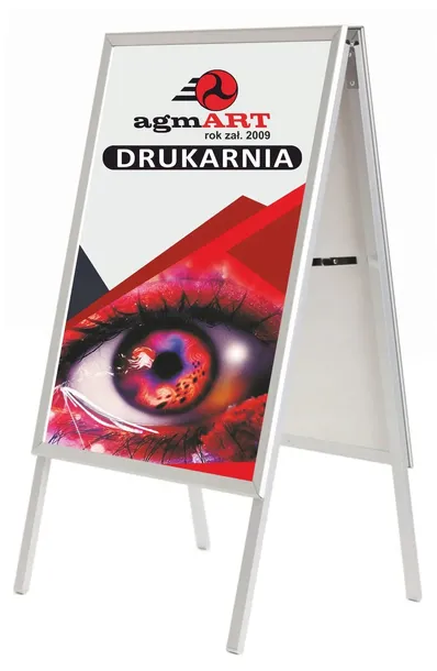 POTYKACZ REKLAMOWY B1 DWUSTRONNY STOJAK REKLAMOWY OWZ z grafiką plakatami