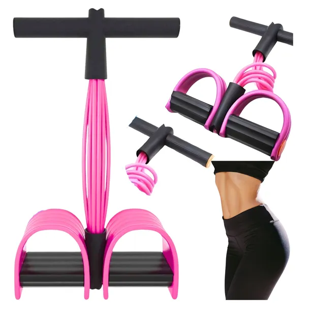 Ekspander guma taśma oporowa do ćwiczeń brzucha rozciągania trening różowy fitness kobiet