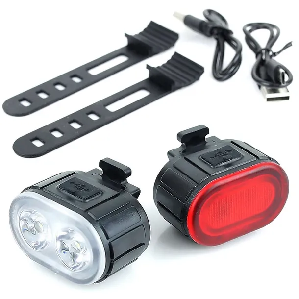 Zestaw oświetlenia rowerowego Verk Group USB 800 lm 3 tryby