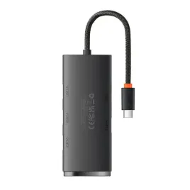 hub-4w1-baseus-lite-series-usb-c-do-4x-usb-3-0-usb-c-25cm-czarny