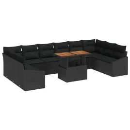 zestaw-do-jadalni-w-ogrodzie-z-poduszka-11-pcs-czarny-i-brazowy