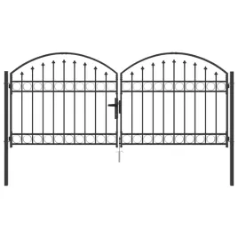 bramka-ogrodzeniowa-z-blokada-szary-300-x-125-cm-stal